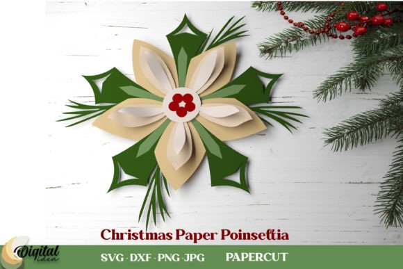 Download SVG Decor. 3D Christmas Paper Poinsettia - Christmas Collection