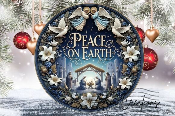 Download Peace on Earth Angel Christmas Round Png - Christmas Collection
