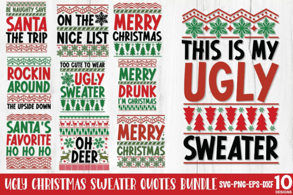 Download Ugly Christmas Sweater SVG Bundle - Christmas Collection