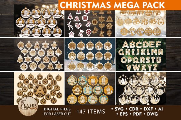 Download 147 CHRISTMAS ORNAMENTS MEGA PACK - Christmas Collection
