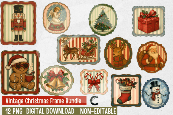 Download Vintage Christmas Frame Bundle - Christmas Collection