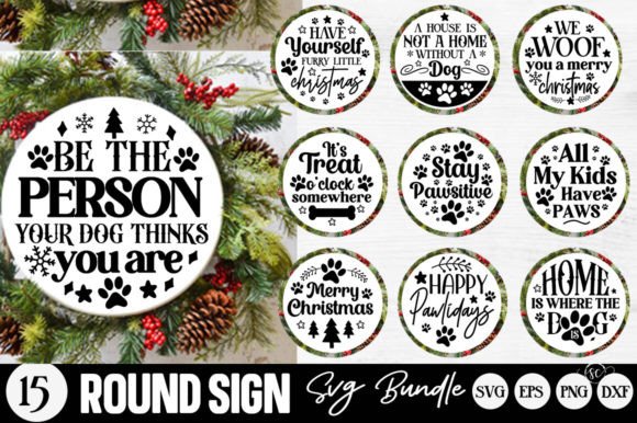 Download Dog Christmas Round Ornament SVG Bundle. - Christmas Collection