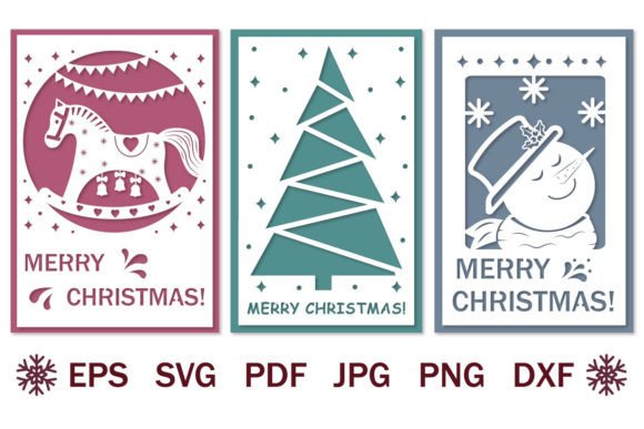 Download Bundle of Papercut Christmas Cards, Svg - Christmas Collection