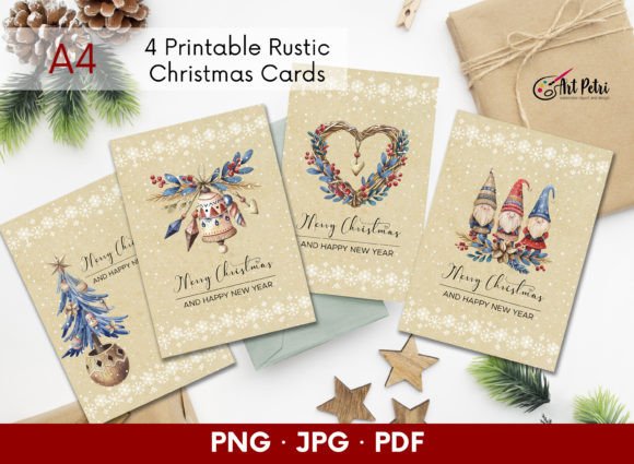 Download Rustic Christmas Cards, Printable Design - Christmas Collection