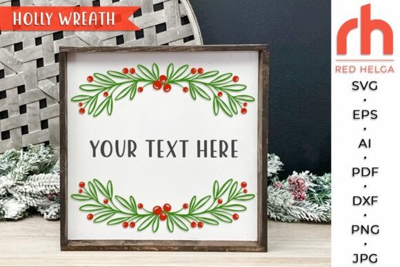 Download Holly Wreath SVG, Christmas Border DXF - Christmas Collection