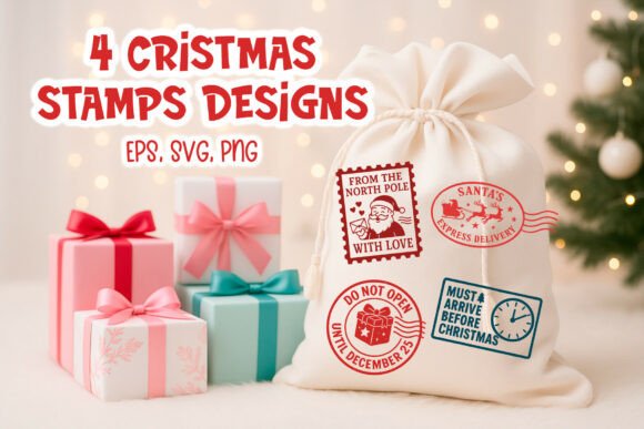 Download Christmas Santa Sack Stamp SVG - Christmas Collection