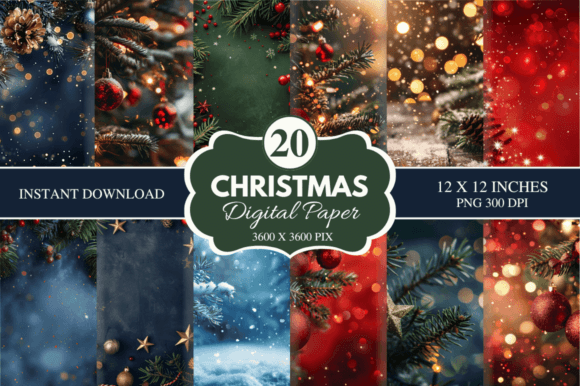 Download Christmas Digital Paper Bundle - Christmas Collection