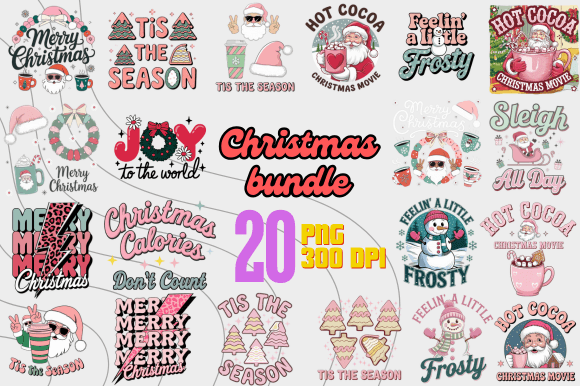 Download Christmas PNG Bundle 20 Festive Designs - Christmas Collection