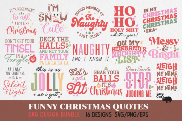 Download Funny Christmas Quotes SVG Bundle - Christmas Collection