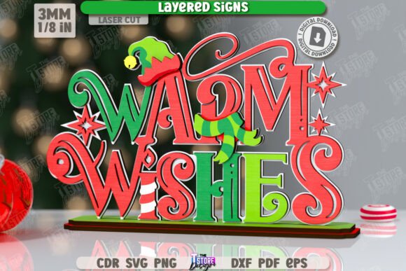 Download Christmas Layered Desktop Sign Laser Cut - Christmas Collection