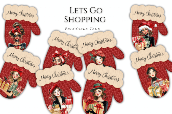 Download Christmas Gift Tags, Let’s Go Shopping - Christmas Collection