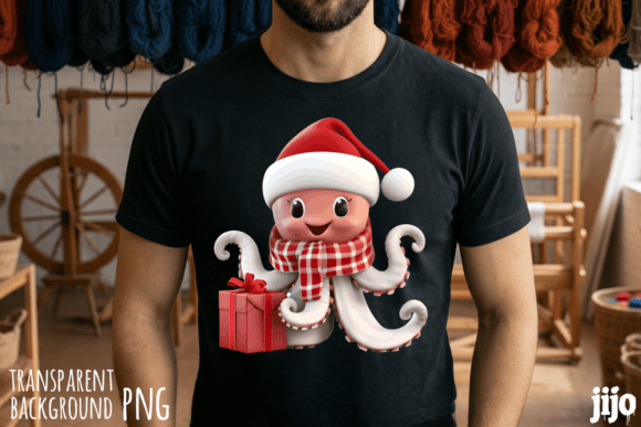 Download Octopus Santa Christmas Gift PNG - Christmas Collection