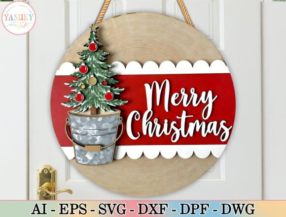 Download Merry Christmas Door Sign SVG - Christmas Collection