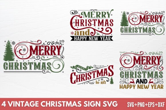 Download Vintage Christmas Sign SVG - Christmas Collection