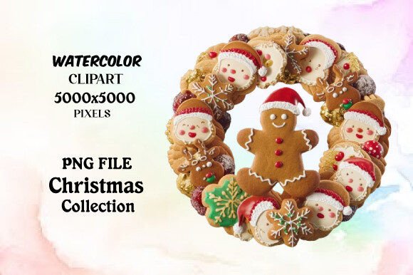 Download Christmas Cookies Watercolor Clipart - Christmas Collection