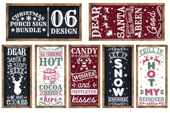 Download Christmas Porch Signs Bundle SVG - Christmas Collection