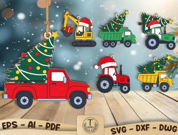Download Christmas Truck Ornament SVG Bundle - Christmas Collection