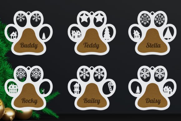 Download Dog Christmas Ornament Laser Cut File - Christmas Collection