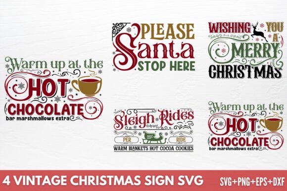 Download Vintage Christmas Sign SVG - Christmas Collection