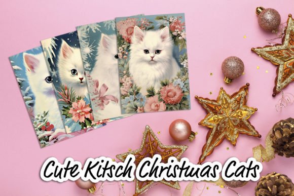 Download Cute Kitsch Christmas Cats - Christmas Collection