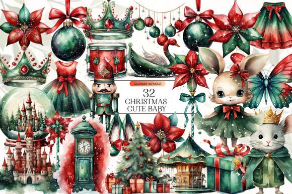Download Cute Christmas Clipart Bundle - Christmas Collection