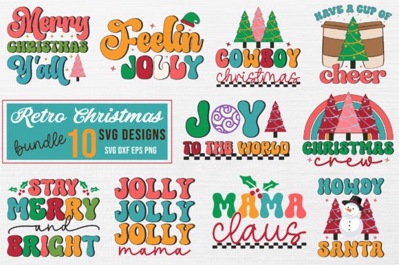 Download Retro Christmas Bundle,Svg Bundle - Christmas Collection