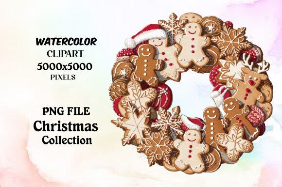 Download Christmas Cookies Watercolor Clipart - Christmas Collection
