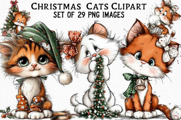 Download Christmas Cats Clipart - Christmas Collection