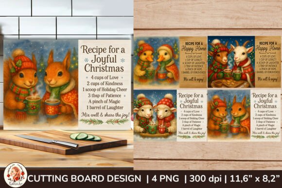 Download Christmas Animal Cutting Board Bundle - Christmas Collection