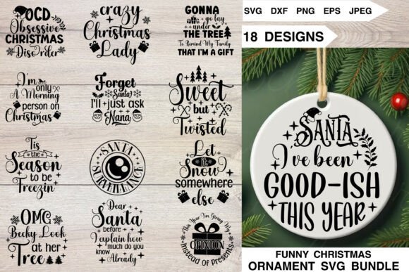 Download Funny Christmas Ornament SVG Bundle - Christmas Collection
