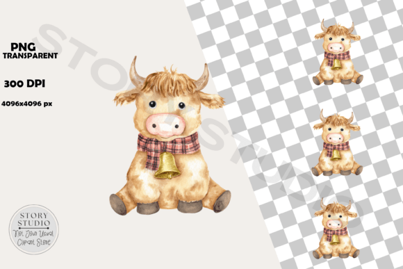 Download Cute Christmas Cow Clipart with Scarf - Christmas Collection