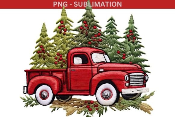 Download Red Christmas Truck for Holiday Designs - Christmas Collection