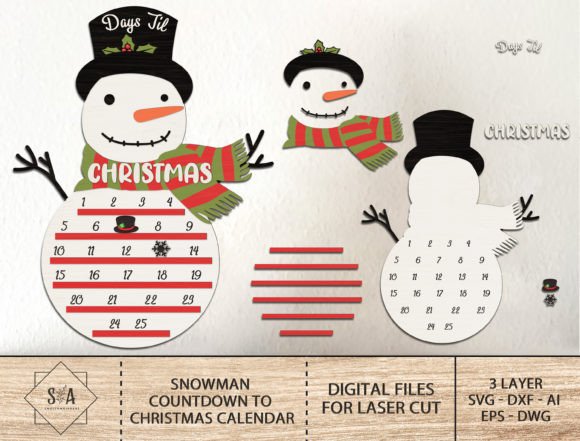 Download Christmas Calendar Laser Cutting File - Christmas Collection