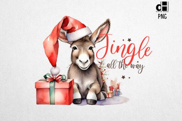 Download Vintage Christmas Farm Donkey PNG Design - Christmas Collection