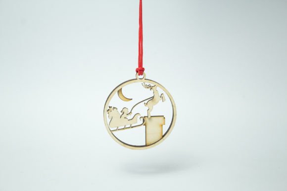 Download Layered Christmas Bauble - Santa's Sleigh, Moon and Chimney - Christmas Collection