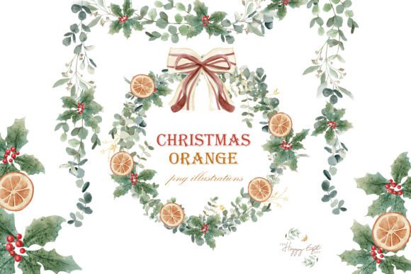 Download Christmas Oranges Watercolor Clipart - Christmas Collection