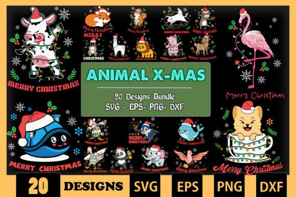 Download ANIMAL Christmas Bundle SVG 20 Designs - Christmas Collection