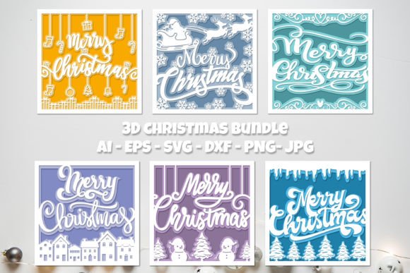 Download Christmas Cards Bundle SVG - Christmas Collection