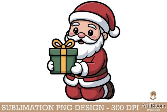 Download Chibi Santa with Christmas Gift Png - Christmas Collection