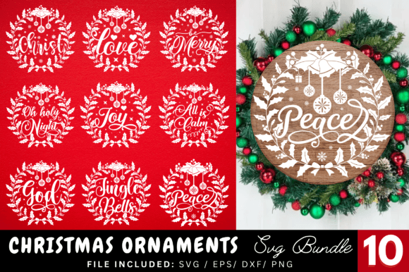 Download Christmas Round Ornament SVG Bundle - Christmas Collection