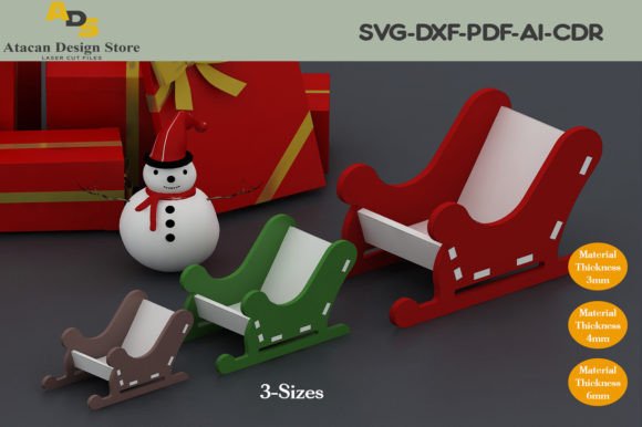 Download Deer with Sleigh Laser Christmas Decor - Christmas Collection