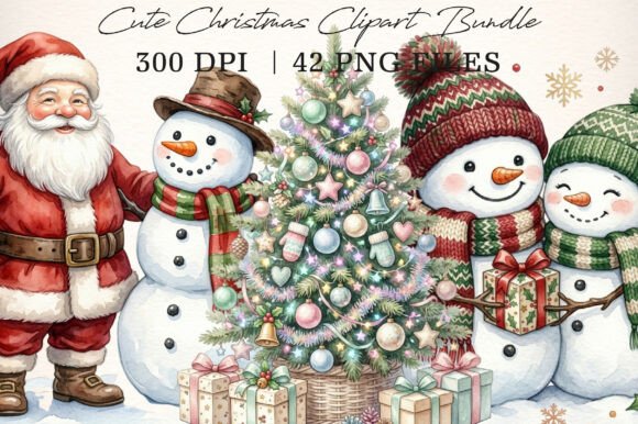 Download Cute Christmas Clipart Bundle - Christmas Collection