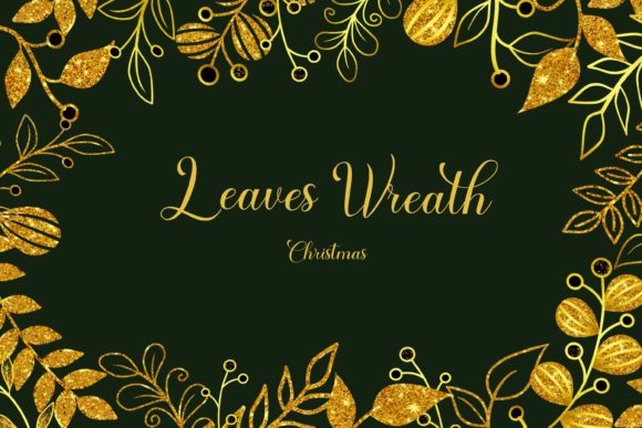 Download Leaves Design Gold DIY Wreath Christmas - Christmas Collection