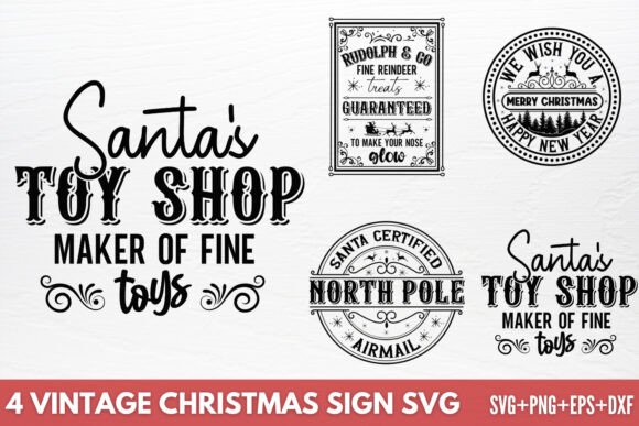 Download Vintage Christmas Sign SVG - Christmas Collection