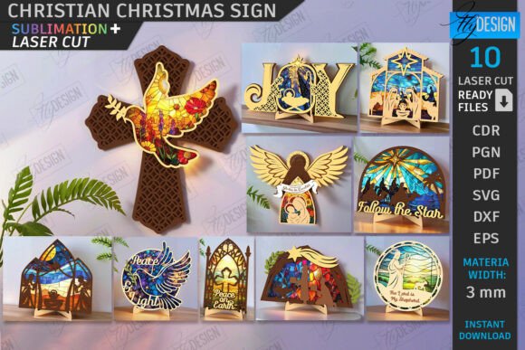 Download Christian Christmas Signs Laser Cut Set - Christmas Collection