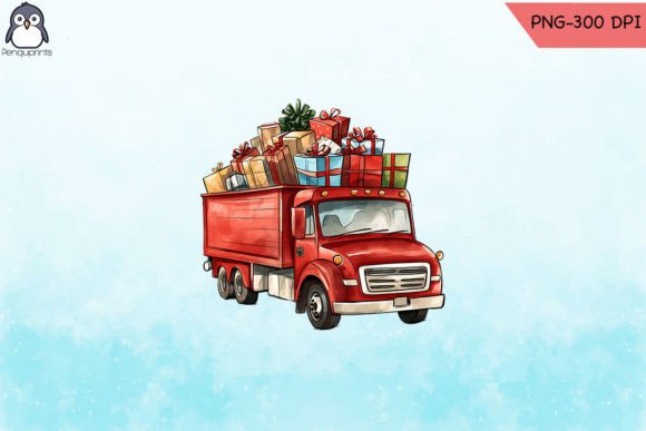 Download Red Truck Christmas Gift PNG - Christmas Collection