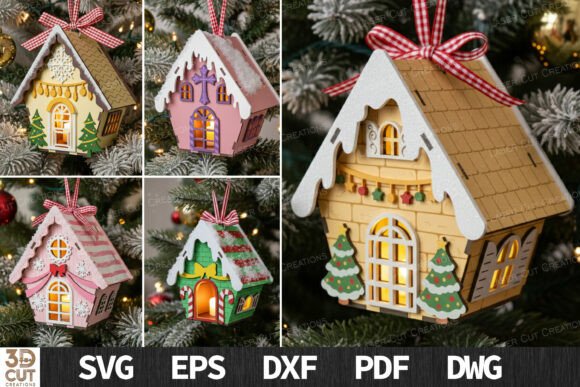 Download 3D Christmas House Ornament Bundle - Christmas Collection