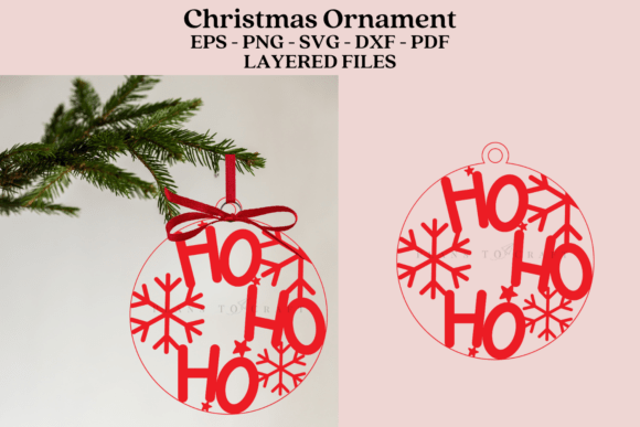 Download Ho Ho Christmas Ornament Laser Cut File - Christmas Collection