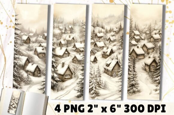 Download Christmas Village Scene with Snow - Christmas Collection