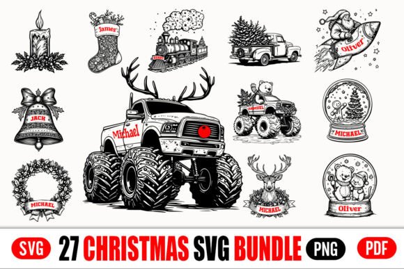 Download 27 Christmas SVG Bundle Festive Designs - Christmas Collection